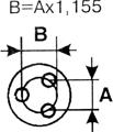 Определение геометрии присоединительного размера колесного диска. 3 отверстия