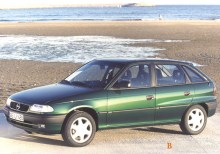 Тех. характеристики Opel Astra 5 дверей 1991 - 1994