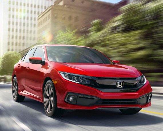 фары, решетка, бампер седана Honda Civic 2019