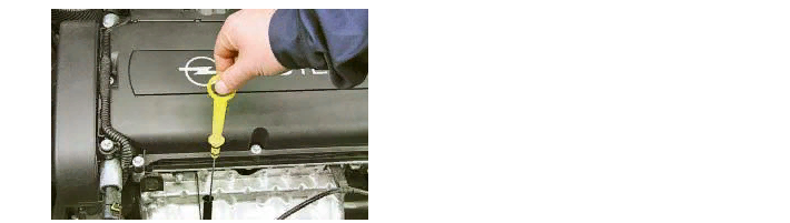 Расположение щупа масляной жидкости в авто опель