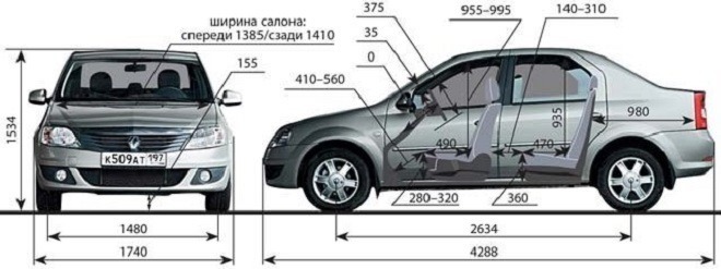 Размер динамиков логан 2