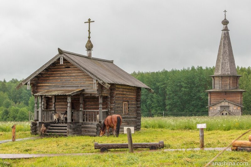 Семёнково, архитектурно-этнографический музей Вологодской области, Часовня Илии Пророка и церковь Георгия Победоносца