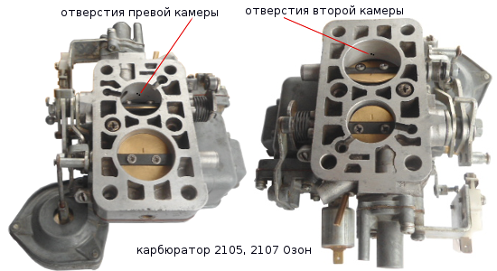 переходные отверстия 2105, 2107 Озон