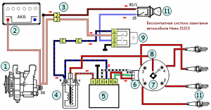 Схема системы Нива 21213