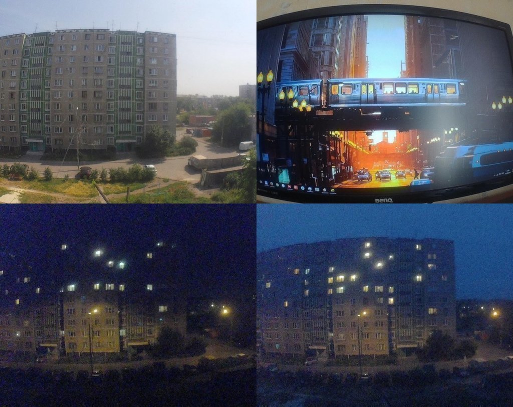 Примеры фото в помещении, днем, в сумерках, ночью Xiaomi Yi Car WiFi DVR 1080p